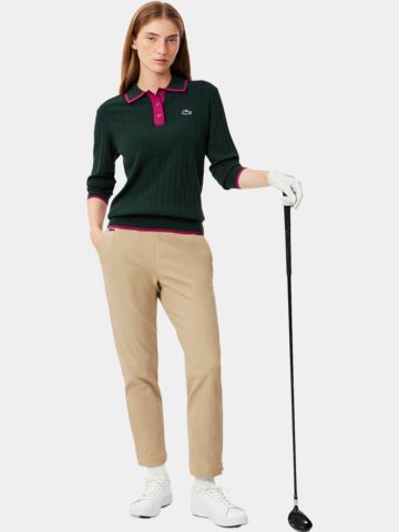 Lacoste Pletené polo tričko zelená