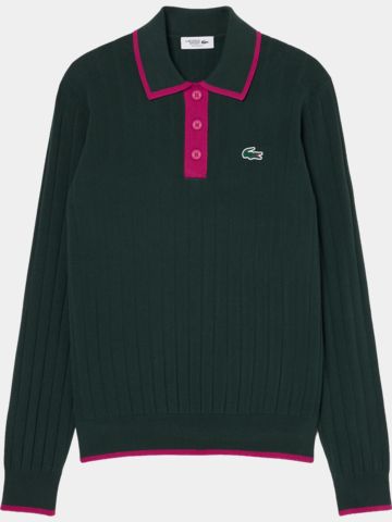 Lacoste Pletené polo tričko zelená