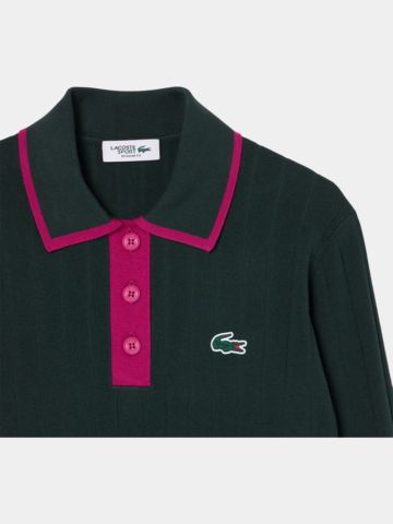Lacoste Pletené polo tričko zelená