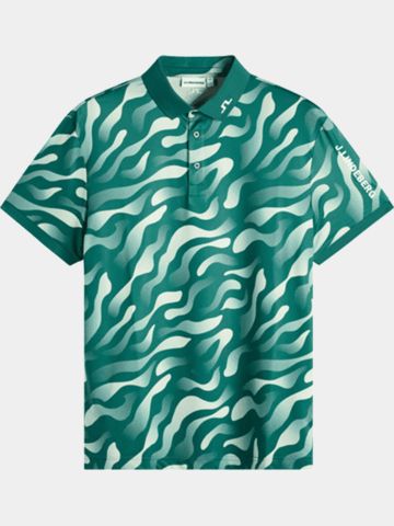 J.Lindeberg Polo s krátkým rukávem Tour Tech Print tmavě zelená