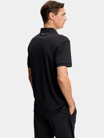 J.Lindeberg Tour Tech polo s krátkými rukávy, černé