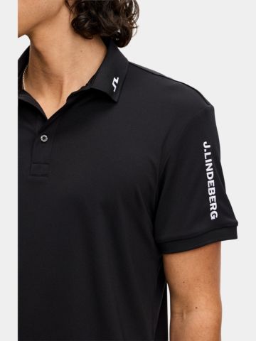 J.Lindeberg Tour Tech Halbarm Polo schwarz