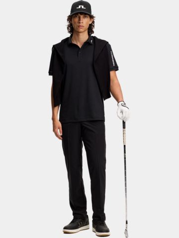 J.Lindeberg Tour Tech Halbarm Polo schwarz