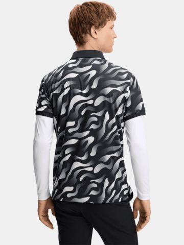 J.Lindeberg Tour Tech Print polo s krátkým rukávem, černé