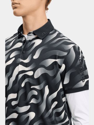 J.Lindeberg Polo s krátkým rukávem Tour Tech Print černá