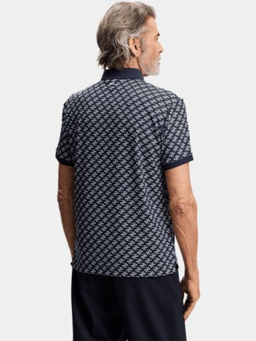 J.Lindeberg Tour Tech Print Halbarm Polo blau