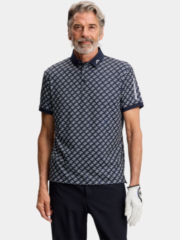 J.Lindeberg Tour Tech Print polo s krátkým rukávem, tmavě modré