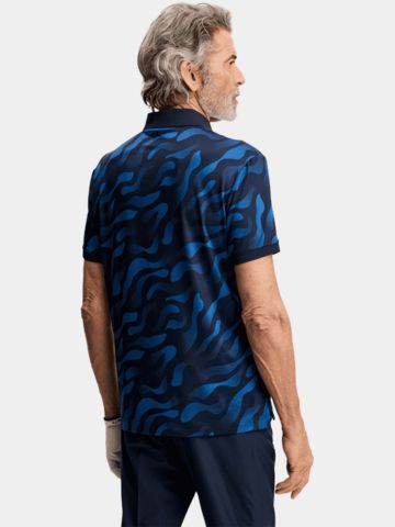 J.Lindeberg Tour Tech Print Halbarm Polo navy
