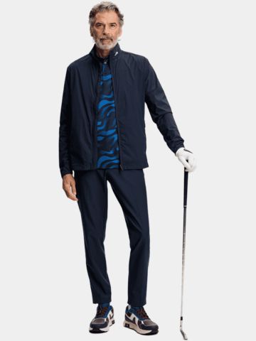 J.Lindeberg Tour Tech Print Halbarm Polo navy