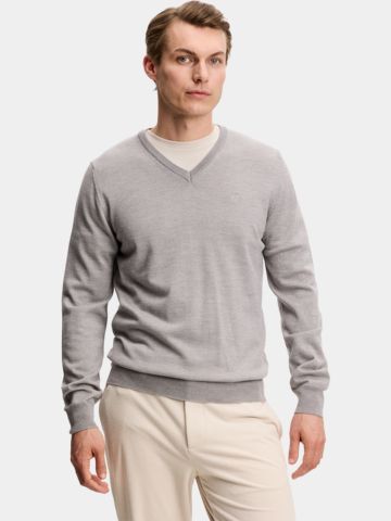 J.Lindeberg Lyman Pullover Strick hellgrau
