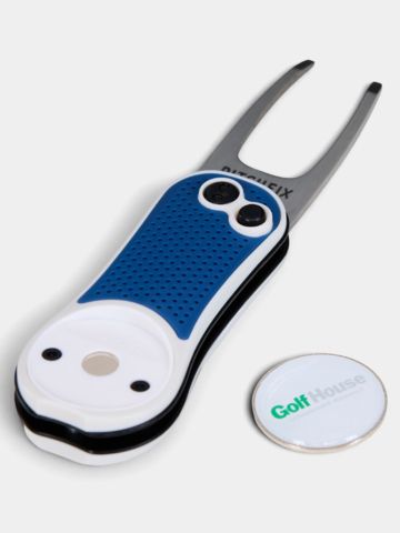 Pitchfix Hybrid Pitchgabel mit GolfHouse-Logo blau
