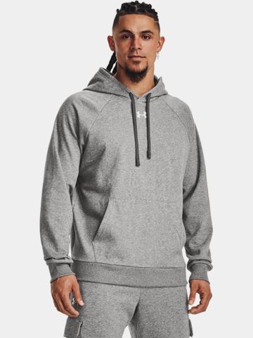Under Armour Mikina s kapucí Rival Fleece – Castlerock Light Heather šedý