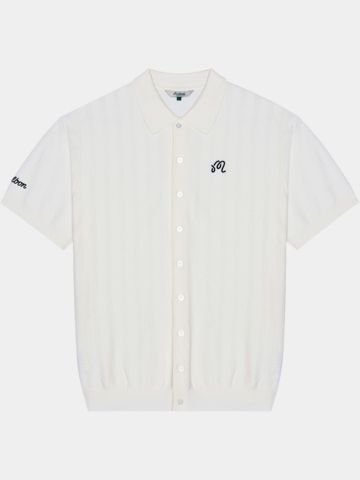 Malbon CROSSCUT POLO Strick Polo ecru
