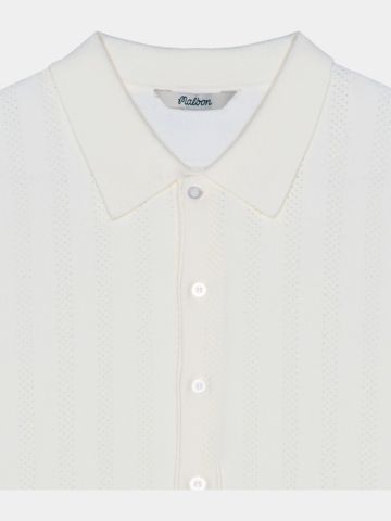 Malbon CROSSCUT POLO Strick Polo ecru