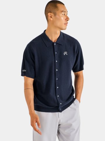 Malbon CROSSCUT POLO Strick Polo blau