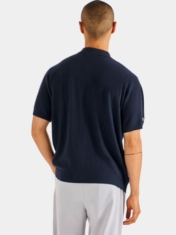 Malbon CROSSCUT POLO Strick Polo blau
