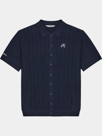 Malbon CROSSCUT POLO Strick Polo blau
