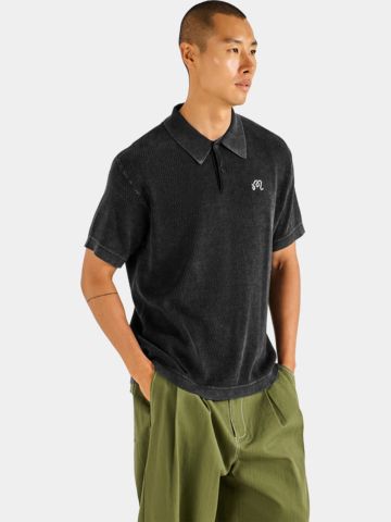 Malbon BRICKWORK Halbarm Polo schwarz