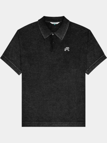 Malbon BRICKWORK Halbarm Polo schwarz