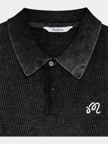 Malbon BRICKWORK Halbarm Polo schwarz