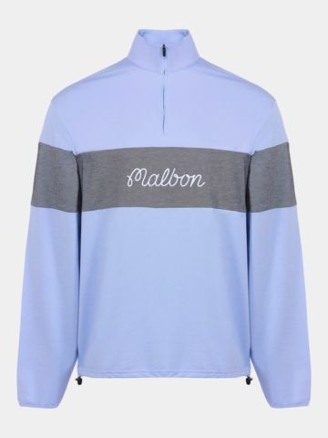 Malbon DENIM CHAMBRAY svetr s vysokým límcem, modrý