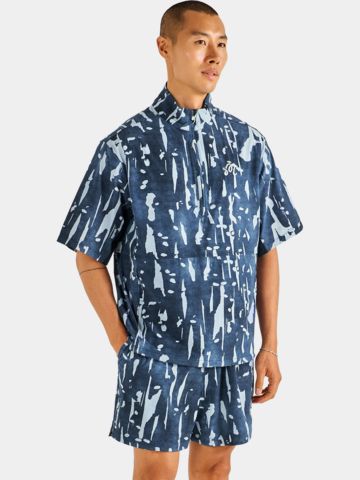 Malbon PINE INKWASH Halbarm Windshirt navy