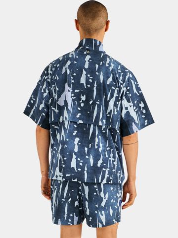 Malbon PINE INKWASH Halbarm Windshirt navy
