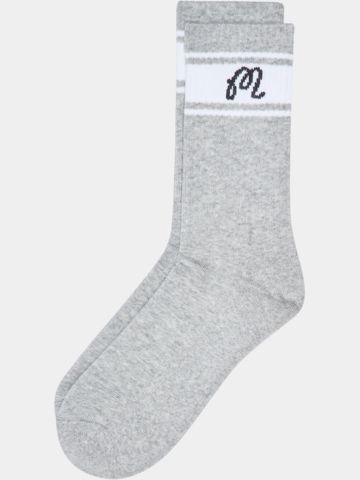 Malbon Haven Crew Socke hellgrau