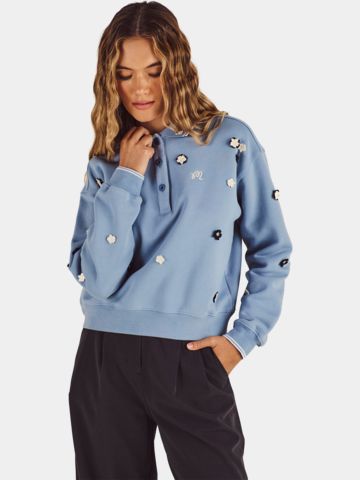 Malbon NAOMI BLOSSOM Langarm Polo hellblau