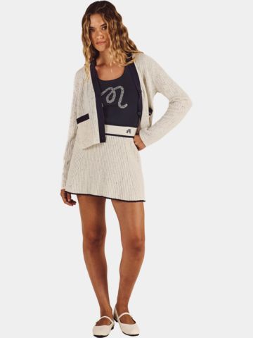 Malbon NARA CARDIGAN Jacke Strick hellgrau