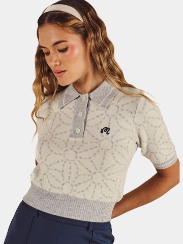Malbon MIKAYLA SASHIKO Strick Polo ecru