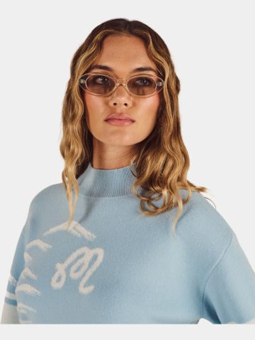 Malbon ALPS SWEATER Stehkragen Strick hellblau