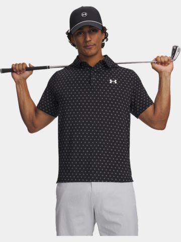 Under Armour Playoff 3.0 Pr. Micro Flower Dot Halbarm Polo schwarz