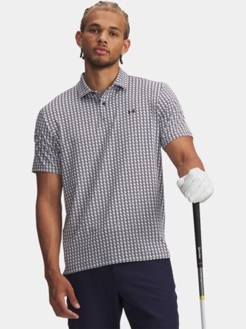 Under Armour T2G Printed Houndstooth Deuces Halbarm Polo weiß