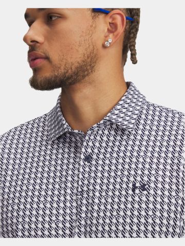 Under Armour T2G Printed Houndstooth Deuces Halbarm Polo weiß