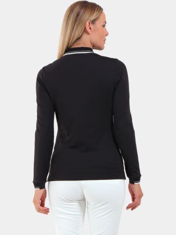 Chervo ATMA Langarm Polo schwarz