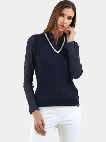 Chervo NOVIZIA - Pullunder Strick blau