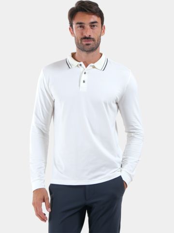 Chervo ALFABETO – Polo s dlouhým rukávem, barva offwhite
