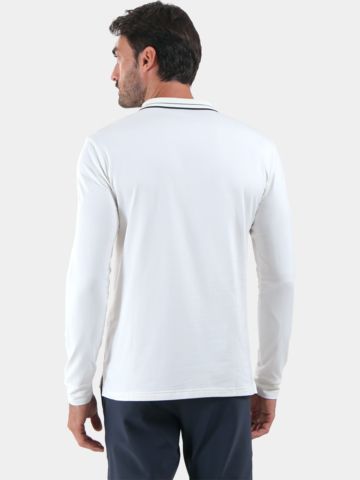 Chervo ALFABETO – Polo s dlouhým rukávem, barva offwhite