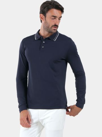 Chervo ALFABETO – Polo s dlouhým rukávem, tmavě modré