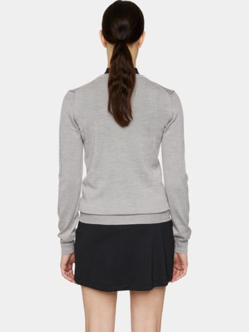 J.Lindeberg Amaya True Merino Strick Pullover grau