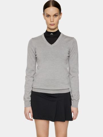 J.Lindeberg Amaya True Merino Strick Pullover grau