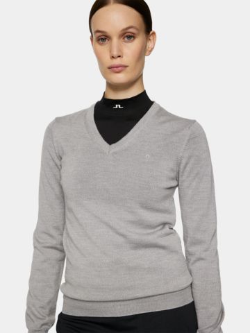J.Lindeberg Amaya True Merino Strick Pullover grau