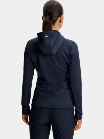 J.Lindeberg AERIELLE QUARTER ZIP HOOD R Stretch Midlayer navy