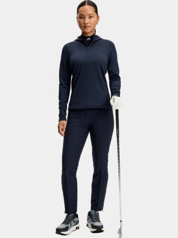 J.Lindeberg AERIELLE QUARTER ZIP HOOD R Stretch Midlayer navy