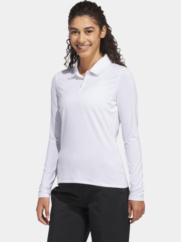 adidas W SLD LS P Langarm Polo weiß