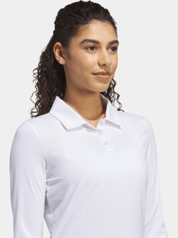 adidas W SLD LS P Langarm Polo weiß