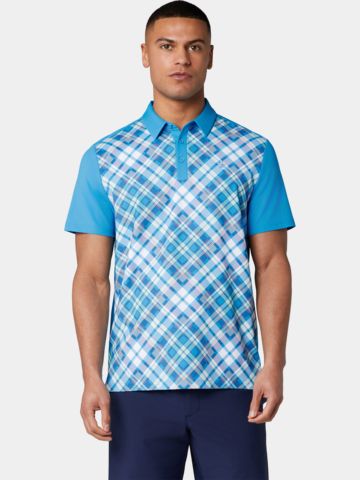 Penguin 50S BLOCK MADRAS PLA Halbarm Polo blau