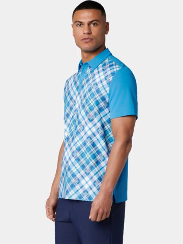 Penguin 50S BLOCK MADRAS PLA Halbarm Polo blau