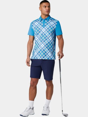 Penguin 50S BLOCK MADRAS PLA Halbarm Polo blau